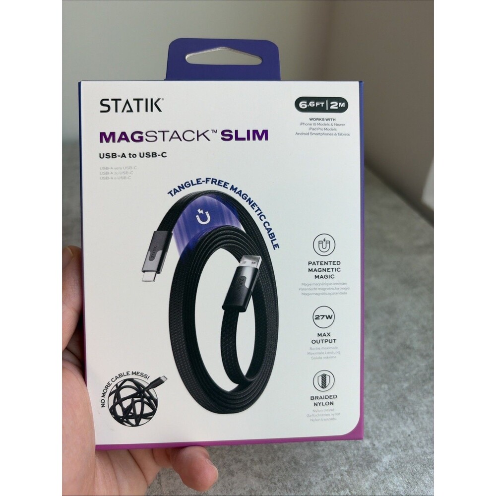 Statik Magstack Slim USB-A To USB-C, 6.6 Ft | 2m